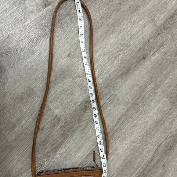 Tignanello Brown Tan Leather Crossbody Bag Small Purse - Picture 9 of 9